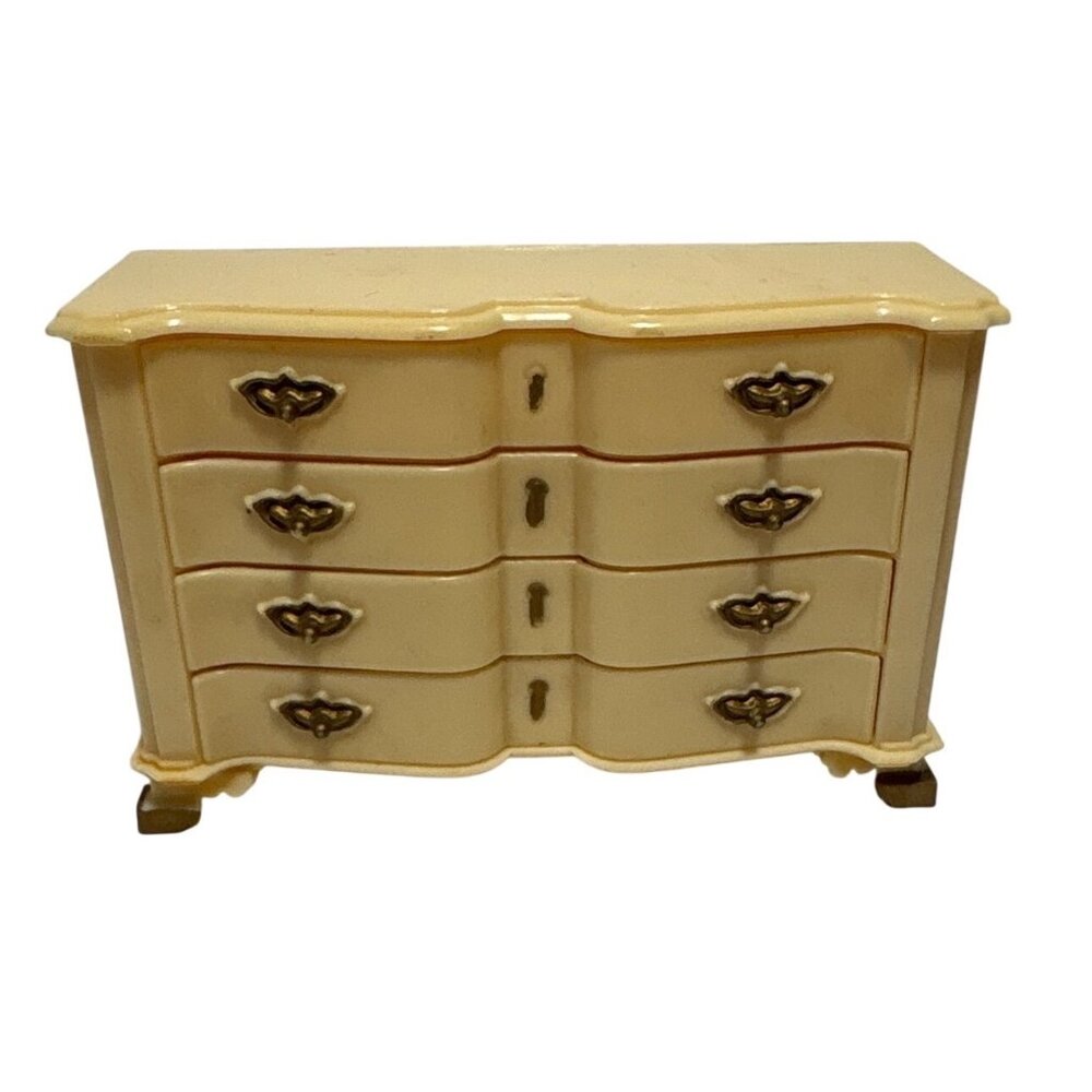 Marx Double Dresser Dollhouse 1:16 Plastic Little Hostess Vintage '60s Cream